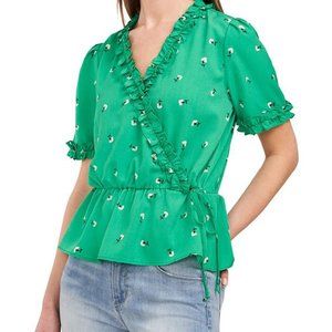 Riley & Rae Eryn Floral Wrap Blouse